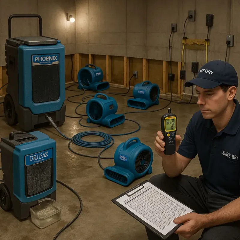 Structural Drying and Dehumidification process in Jonestown, TX